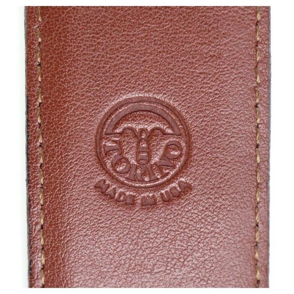Torino CROCO BROWN GENUINE LEATHER 1.5"Wd CASUAL DRESS MEN'S BELT Sz 46 (P31 - Picture 6 of 16
